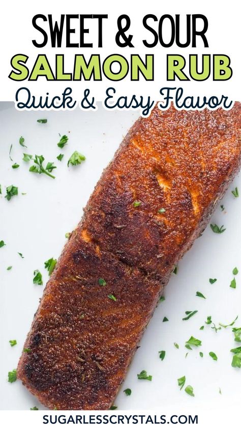 Make the perfect salmon dry rub at home easily with clean ingredients and it's super flavorful. Our Salmon Dry Rub Recipe is a game-changer. With its easy-to-prepare method, it guarantees a meal that is not only a visual treat but a taste sensation as well. It's time to elevate the humble salmon from its ordinary dinner staple to a gourmet dish your family will remember. Salmon Rub Recipe Healthy, Salmon Recipes Baked Dry Rub, Salmon Rub Recipe, Salmon Dry Rub, Rub For Salmon Dry, Seasoning For Salmon, Sweet And Spicy Salmon Rub, Brown Sugar Rub For Salmon, Quick Salmon Recipes