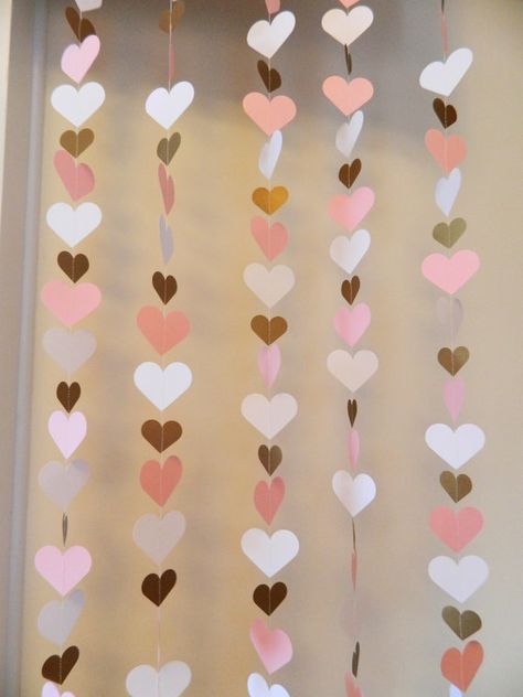 1st Birthday Heart Backdrop Pink and Gold by anyoccasionbanners Useful Diy Crafts, Heart Curtain, Heart Backdrop, Minnie Mouse Decorations, Bride To Be Banner, Birthday Heart, Idee Babyshower, Baby Backdrop, Baby Shower Deco