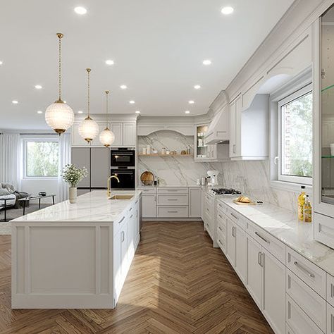 White cabinets white countertops