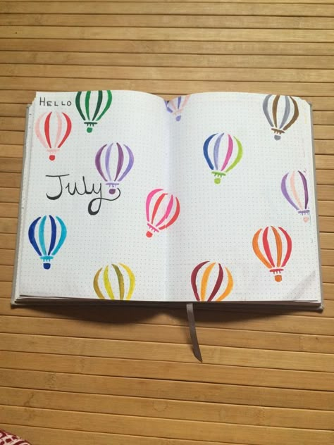 July Journal Ideas, July Bullet Journal Cover, July Spread, July Journal, August Bujo, July Bullet Journal, Bullet Journal Month, Bullet Journal Ideas Templates, Bullet Journal Paper