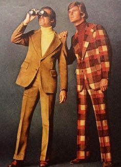 Leisure suits: Casual suits consisting of matching jacket and trousers. Mostly made of polyester with warm earthy tones. Leisure Suit 70s, 70s Suits Mens, 1970 Fashion Mens, 70s Mens Suit, Men In The 70s, 70s Suit Mens, Mens 60s Fashion, 1970s Fashion Mens, 60s Male Fashion