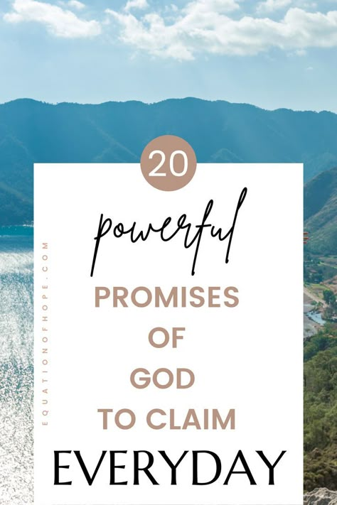 Has someone broken a promise they made to you? Though family and friends may fail you, God will never fail. Unlike men, God remains faithful to His promises. If you want to discover the promises God has for your life, this post is for you. Click here for 20 powerful promises of God to claim everyday. #christianjourney #biblepromises #scripturepromises #christiancommunity Scripture Promises Of God, God’s Promises Verses, God’s Promises To Me, Scripture On God's Promises, God Promises Scriptures, Kjv Bible Verses Gods Promises, Gods Promises Verses, Gods Promises Verses Scriptures, God’s Promises