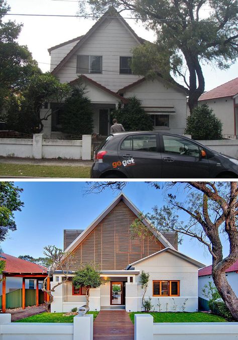 House Renovation Ideas - 17 Inspirational Before & After Projects // An old 1920s home in Sydney, Australia, was given an entirely new look while still maintaining the original structure. House Renovation Ideas, Old House Renovation, Reno House, Reno Kitchen, Houses Modern, Renovation House, Old Houses Renovation, House Before And After, 1920s House