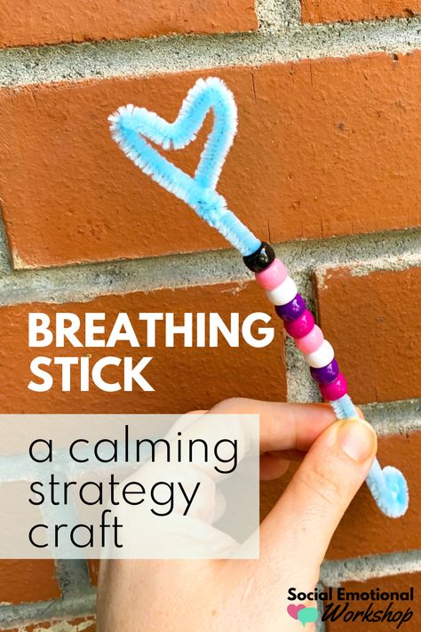 Theraputic Arts And Crafts For Kids, Flip Your Lid, Social Emotional Learning Activities Fun, Art Therapy Crafts, Social Emotional Crafts, Mental Health Crafts For Kids, Breathing Bracelet, Breathing Stick, Art Projects For Middle Schoolers