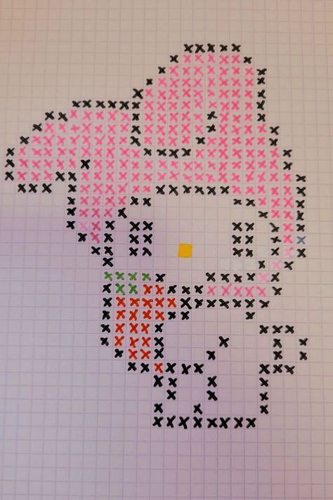 Pixel Art Hello Kitty, Square Drawing, Graph Paper Drawings, Easy Pixel Art, Pixel Art Templates, Seni Dan Kraf, Pixel Drawing, Pix Art, Pixel Art Grid