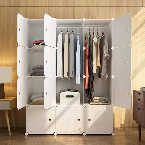 Cube Storage Bedroom, Kids Wardrobe Storage, Collapsible Wardrobe, Portable Wardrobe Closet, Closet Clothes Storage, Armoire Storage, Plastic Drawer, Hanging Clothes Racks, Portable Wardrobe