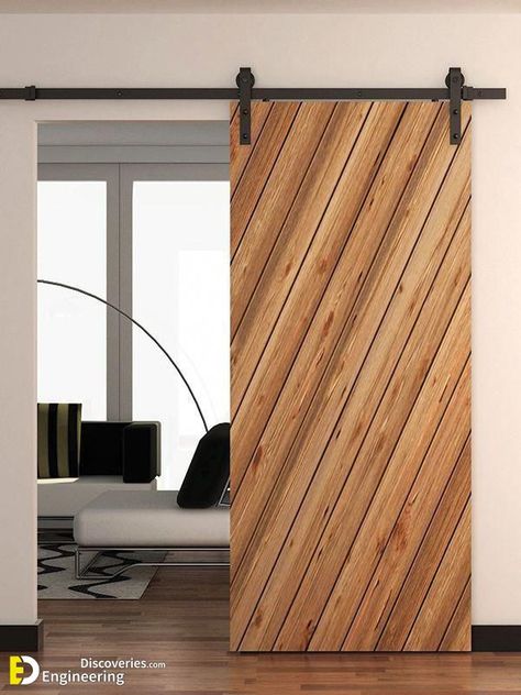 Cheap Barn Door Hardware, Cheap Barn Doors, Cheap Interior Doors, Barn Wood Decor, Trendy Door, Sliding Wood Doors, Sliding Door Design, Modern Barn Door, Wooden Front Doors