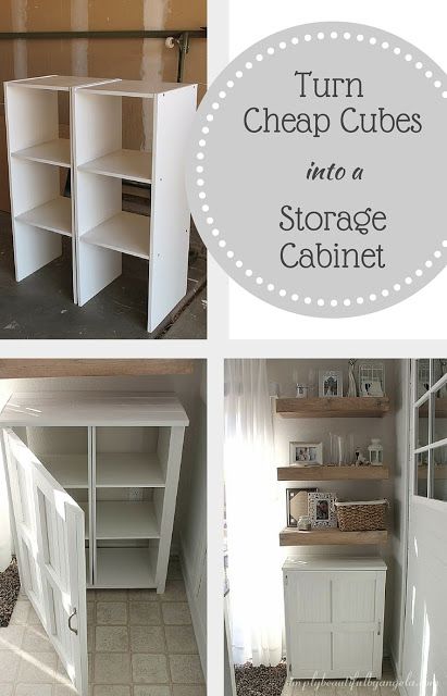 Simply Beautiful By Angela: Turn Cheap Cube Units into a Storage Cabinet for Cheap! Cabinet Table Diy, Cubby Makeover Diy, Cube Cabinet Ideas, Diy Small Storage Cabinet, How To Add Doors To Cube Storage, Adding Doors To Cube Storage, Repurpose Cabinets, Cube Storage Makeover, Diy Shelves Design