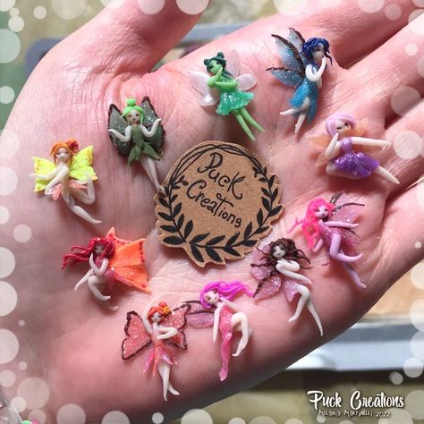 Clay Mythical Creatures, Modeling Clay Art, Diy Mini Fairy, Kawaii Clay Charms, Clay Fairy Houses, Diy Clay Art, Fairy Clay, Miniature Fairy House, Cottagecore Crafts