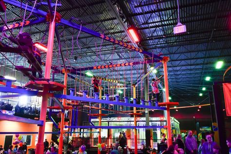 Add fog Camping In Tennessee, Indoor Park, Indoor Amusement Parks, Urban Air, Trampoline Parks, Indoor Trampoline, Park Ideas, Ropes Course, Team Building Events