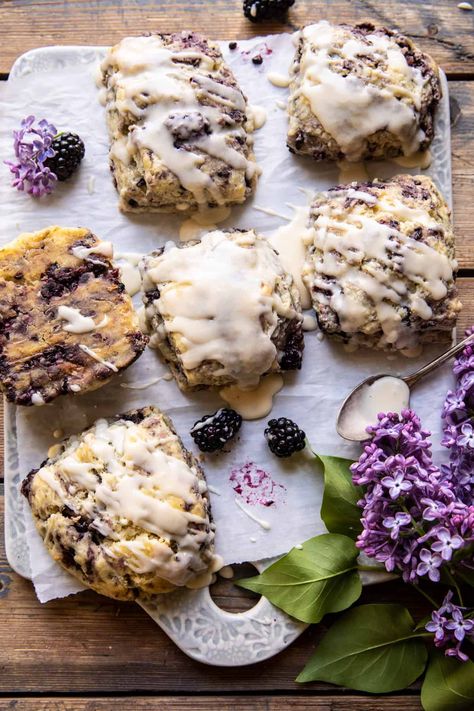 Blackberry Lavender White Chocolate Scones. Chili Chutney, White Chocolate Scones, Lavender Scones, Blackberry Lavender, Half Baked Harvest Recipes, Chocolate Scones, Blackberry Recipes, Harvest Recipes, Half Baked