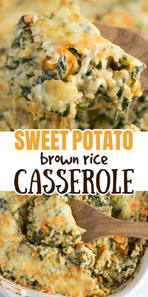 Healthy Potato Casserole, Healthy Rice Casserole, Casseroles With Sweet Potatoes, Casserole With Sweet Potatoes, Sweet Potato Main Dish, Sweet Potato Rice Recipes, Sweet Potatoes And Rice, Sweet Potato And Rice, Sweet Potato And Rice Recipes