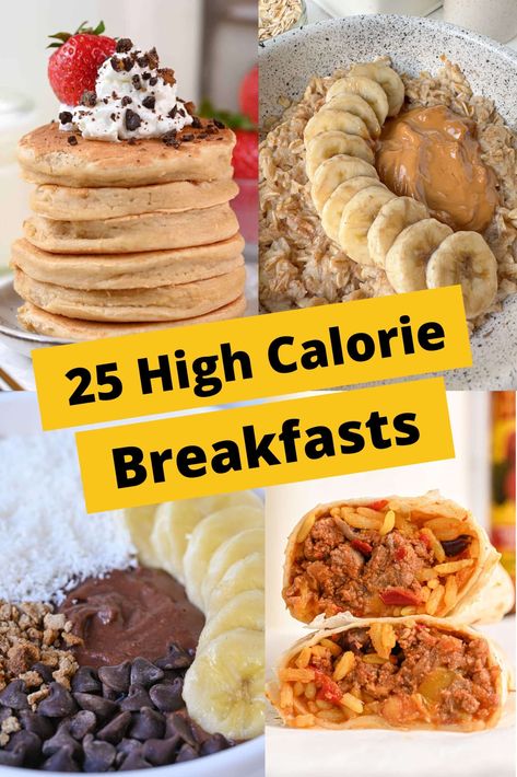 25 High Calorie Breakfast Ideas for Weight Gain Recipes For Bulking, Bulking Breakfast, Recipes For Weight Gain, Healthy High Calorie Foods, Basic Overnight Oats Recipe, High Calorie Breakfast, High Calorie Smoothies, Bulking Meals, Sweet Potato Breakfast Hash