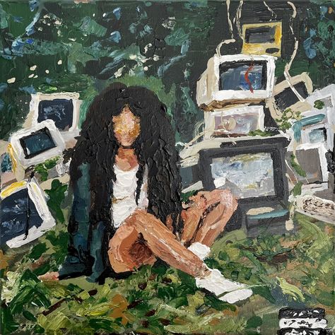 Mood Art Aesthetic, Sza Ctrl Painting, Album Artwork Cover Art Inspiration, Black Art Posters, Afrocentric Paintings, Painting Aesthetic Black, Black Art Aesthetic, Painting Black Women, Art Inspo Painting