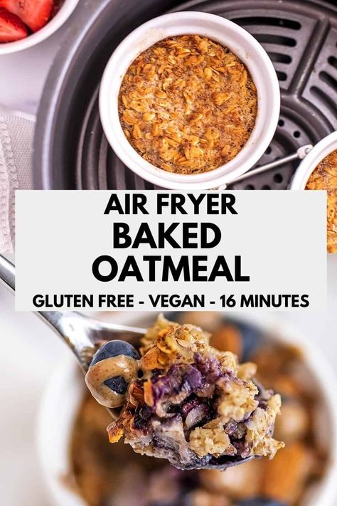 Air Fryer Baked Oats, Air Fryer Oatmeal, Air Fryer Breakfast Potatoes, Air Fryer Snack Recipes, Air Fryer Breakfast Recipes, Air Fryer Recipes Breakfast, Banana Baked Oatmeal, Air Fryer Breakfast, Protein Baking