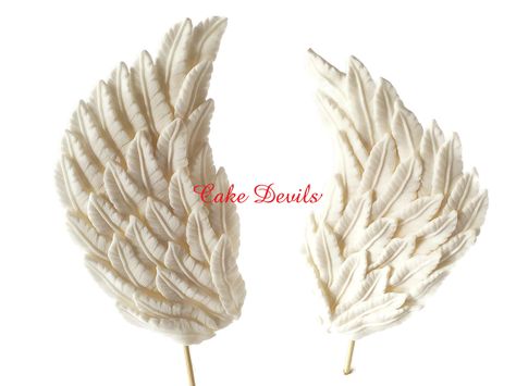 Fondant Angel Wings, Angel Wing Cake Topper, Angel Baby Cake, Angel Wings Cake, Baby Cake Topper, Angel Cake, Fondant Cake Toppers, Baby Shower Cake Topper, Fondant Cake