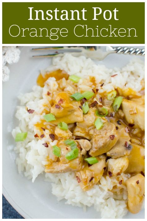 Pressure Cooker Orange Chicken – takeout taste in 15 minutes! Chicken thighs are cooked in a sweet and spicy orange sauce and served over rice for a kid-friendly, weeknight meal! Orange Chicken In Crockpot, Instant Pot Chinese Recipes, Chicken Gourmet, Instant Pot Orange Chicken, Chicken In Crockpot, Fake Ginger, Slow Cooker Chicken Wings, Healthy Orange Chicken, Healthy Chinese Recipes