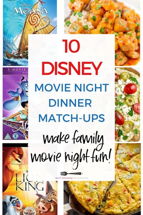 Disney Dinner And Movie Night Peter Pan, Frozen Themed Dinner Ideas, Ratatouille Disney Dinner Ideas, Disney Movie Theme Meals, Family Themed Movie Nights, A Goofy Movie Themed Dinner, Disney Movie Meal Ideas, Movie Night Supper Ideas, Frozen Movie Dinner Ideas