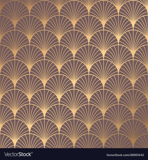 Art deco pattern Royalty Free Vector Image - VectorStock Art Deco Desen, Arte Art Deco, Motifs Art Nouveau, Wallpaper Art Deco, Motif Art Deco, Fan Pattern, Deco Wallpaper, Golden Background, Deco Pattern