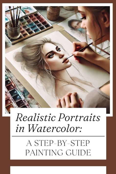 Master the art of painting realistic watercolor portraits with this detailed step-by-step guide. This tutorial provides comprehensive instructions on capturing lifelike features, expressions, and skin tones using watercolor techniques. Learn how to build layers, blend colors, and add fine details to create beautiful, accurate portraits. Perfect for artists aiming to enhance their portrait painting skills and achieve professional-quality results... How To Paint Realistic Portraits, Watercolor Portrait Painting Tutorials, Portraits In Watercolor, Portrait Watercolor Tutorial, Portrait Painting Tutorial Step By Step, How To Paint A Face With Watercolor, Watercolor Face Tutorial, Watercolor Portraits Easy, Watercolor Portraits Tutorial Step By Step Painting Techniques