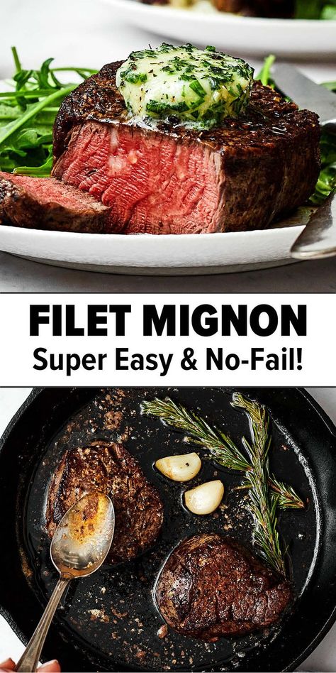 Best filet mignon recipe Filet Mignon Steak Recipes, Filet Migon, Filet Mignon Recipe, Cast Iron Skillet Recipes Dinner, Filet Recipes, Mignon Steak, Filet Mignon Recipes