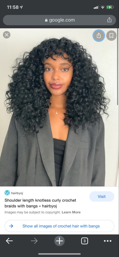 Crochet Curls With Bangs, Crochet Hair With Bangs, Crochet Hairstyles For Black Women Curls, Crochet Curly Hairstyles For Black Women, Crochet Curly Hair, Crochet Hair Styles Freetress, Crochet Curls, Curly Crochet Braids, Curly Crochet Hair