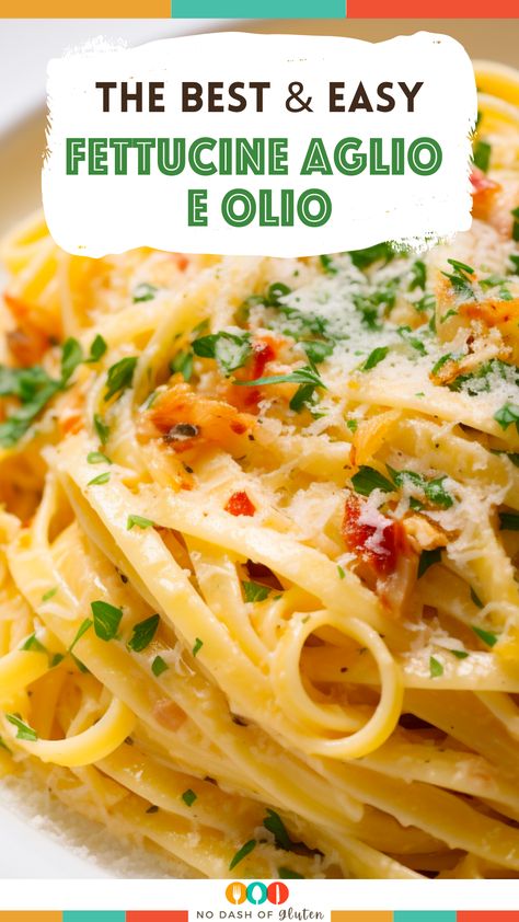 Discover the magic of authentic Italian cuisine with this Fettucine Aglio e Olio recipe! Dive into perfectly cooked pasta strands coated in a rich, garlicky olive oil sauce, punctuated with hints of red pepper and lemon zest. Finished with freshly grated parmigiano and parsley, this dish is a celebration of simplicity and flavor. Perfect for weeknight dinners or special occasions. Craving more delectable recipes? Click now and get cooking! Pasta And Oil Recipes, Olive Sauce For Pasta, Fettuccine Aglio E Olio, 12 Tomatoes Fettuccine Aglio E Olio, Fettucini Aglio E Olio 12 Tomatoes, Garlic Aioli Pasta, Pasta Sauces Recipes Olive Oil, Spaghetti Olive Oil Recipes, Aglio Olio Pasta Recipes