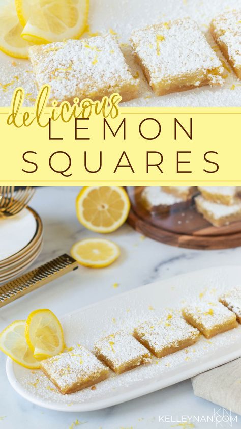 Easy, Delicious, & Refreshing Dessert! Lemon Squares with a Powdered Sugar Topping Paula Deen Lemon Bars, Lemon Bars Recipe Easy, Easy Dessert Squares, Lemon Squares Recipe Easy, Lemon Squares Recipe, Lemon Square, Dessert Lemon, Easy Bar Recipes, Dessert Squares