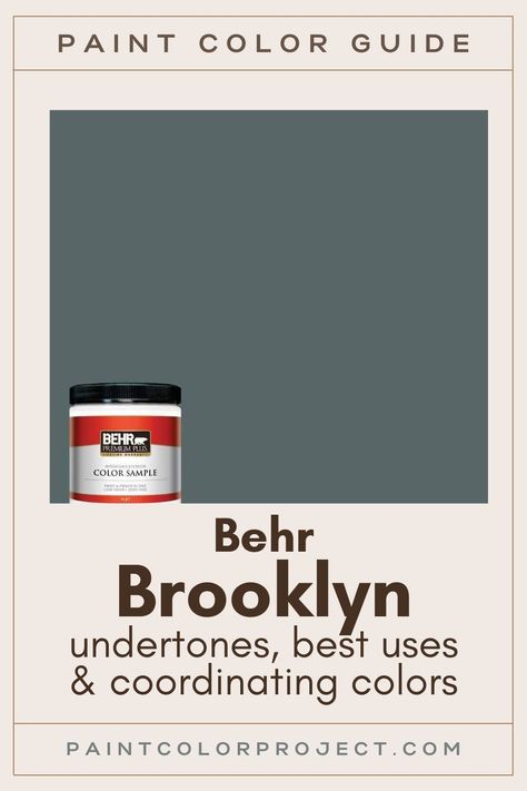 behr brooklyn Paint Color guide Brooklyn Behr Paint, Boreal Behr Paint, Behr Brooklyn Paint, Best Dark Teal Paint Colors, Behr Brooklyn, Antique White Sherwin Williams, Teal Paint Colors, Paint Color Guide, Bedroom Board