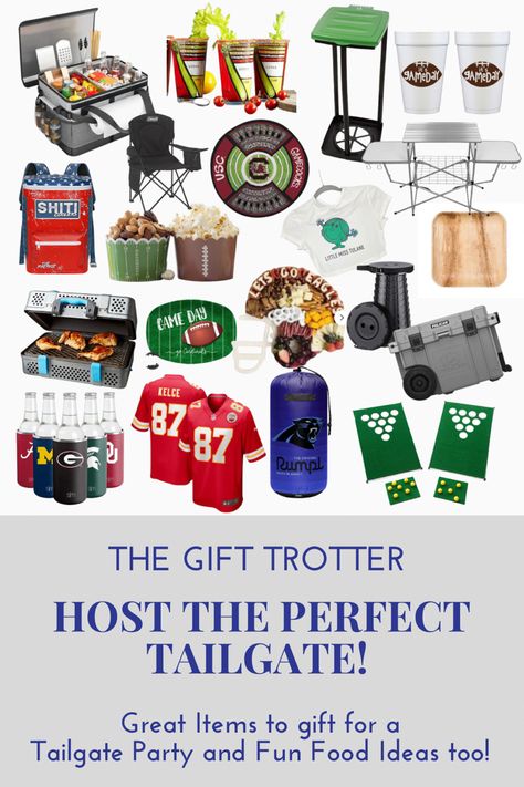 Want to bring a fun gift next time you are invited to a tailgate party?! Gift one of the items on my Tailgate Ready post or make some yummy tailgate food (ham biscuits, burger sliders or pimento cheese) I included in my post. You can also buy some of these items for your next tailgate or think ahead and use this gift guide for men’s gifts. I included great cooking gifts, teen gifts and sports fan gifts. Get Gifting by clicking the link here! Tailgate Auction Basket, Tailgating Gift Basket Ideas, Tailgate Basket Ideas, Tailgate Gift Basket, Thanksgiving Hostess Gift Ideas, Hostess Gift Basket, Tailgate Party Ideas, Outdoor Gift Ideas, Football Tailgate Party