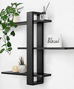 Wall Mounted Shelving, Wall Mounted Shelving Unit, Shelf For Bedroom, Wood Storage Shelves, Large Shelf, Decoration Storage, Wall Shelf Unit, Black Floating Shelves, Shelves For Wall