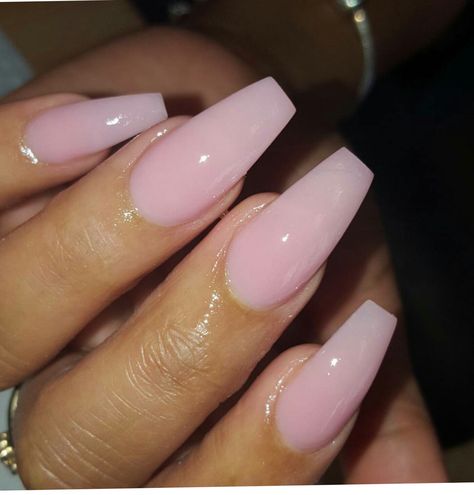 Wedding Acrylic Nails For Bride French Tip, Milky Pink Nails Coffin, Natural Pink Coffin Acrylic Nails, Coffin Milky Pink Nails, Sheer Pink Coffin Acrylic Nails, Milky Pink Coffin Acrylic Nails, Soft Light Pink Nails, Medium Length Ballerina Nails, Gel Overlay Nails Natural Short French Tip