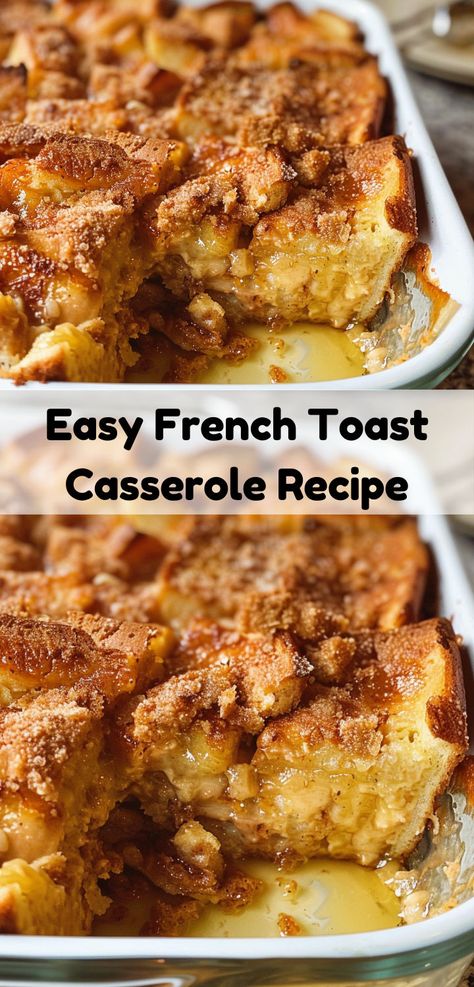 Simple and delicious French toast casserole. Quick and easy breakfast recipe! Easy French Toast Casserole, French Toast Casserole Recipe, Easy French Toast, French Toast Casserole Easy, Best Breakfast Casserole, Christmas Breakfast Recipe, French Toast Casserole Recipes, Casserole Easy, French Toast Breakfast