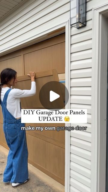 Abby Kulp  DIY | DESIGN on Instagram: "Garage Door Panel Epic FAIL 🫣 My DIY faux wood garage door panels from a few years ago were just NOT working! The glue wasn’t sticking anymore for the magnets, my garage doors didn’t want to open anymore… It was a fail. BUT I’m BACK again simply painting my existing doors (no more magnetic panels 😉) with liquid wood paint and the first one looks amazing already!!!   Head to my stories for the link to the color I’m using. 🫶  #exteriordesign #garagedoors #curbappeal #diyprojects #fixerupper" Magnetic Garage Door Panels, Faux Wood Garage Door Diy, Magnetic Garage Door Hardware, Cedar Garage Door, Faux Wood Garage Door, Liquid Wood, Simply Painting, Aluminium Garage Doors, Garage Door Paint