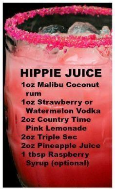 Hippie Juice, Beautiful Drinks, Cocktail Drinks Alcoholic, Mixed Drinks Alcohol, Yummy Alcoholic Drinks, Liquor Drinks, Boozy Drinks, Drink Drank Drunk, Mixed Drinks Recipes