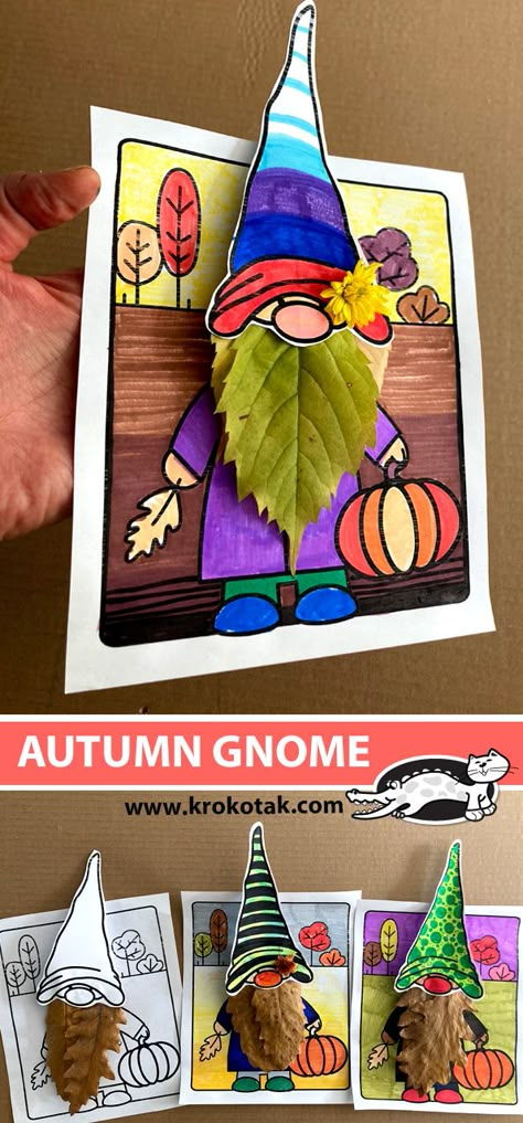 Fall Gnome Crafts, Gnome Crafts For Kids, Gnome Crafts, October Crafts, Fall Art Projects, Fall Gnome, Fall Crafts For Kids, Autumn Crafts, Gnomes Crafts