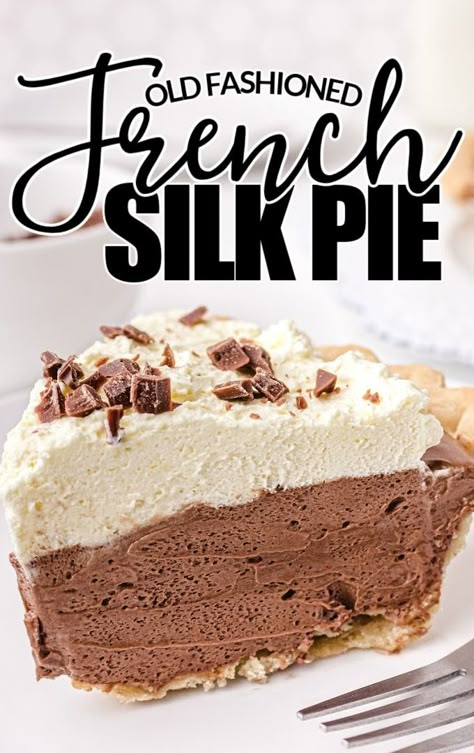 French Silk Pie | Dessert | The Best Blog Recipes Village Inn French Silk Pie Recipe, Chocolate Silk Pie Recipe, Scrumdiddlyumptious Recipes, Silk Pie Recipe, Chocolate Silk Pie, French Silk Pie, Frozen Pie Crust, Silk Pie, Bakers Chocolate