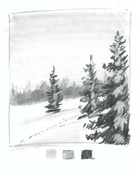 How to draw snow on trees Tree With Snow Drawing, Snow Drawing Easy, Snow On Trees, How To Draw Snow, Snow Drawing, John Muir Laws, Tree With Snow, Landscape Pencil Drawings, Snow Trees