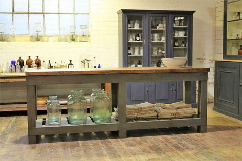 Island Workbench, Kitchen Work Bench, Butcher Table, Bench Kitchen, Butcher Block Tables, Block Countertops, Industrial Workbench, Butchers Block, Table Kitchen Island