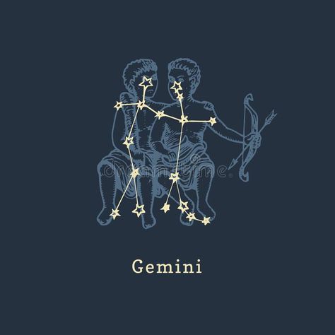 Gemini Constellation Aesthetic, Gemini Illustration Art, Gemini Twins Art, Twin Illustration, Gemini Constellation Art, Zodiac Gemini Art, Twins Illustration, Gemini Illustration, Gemini Star Constellation