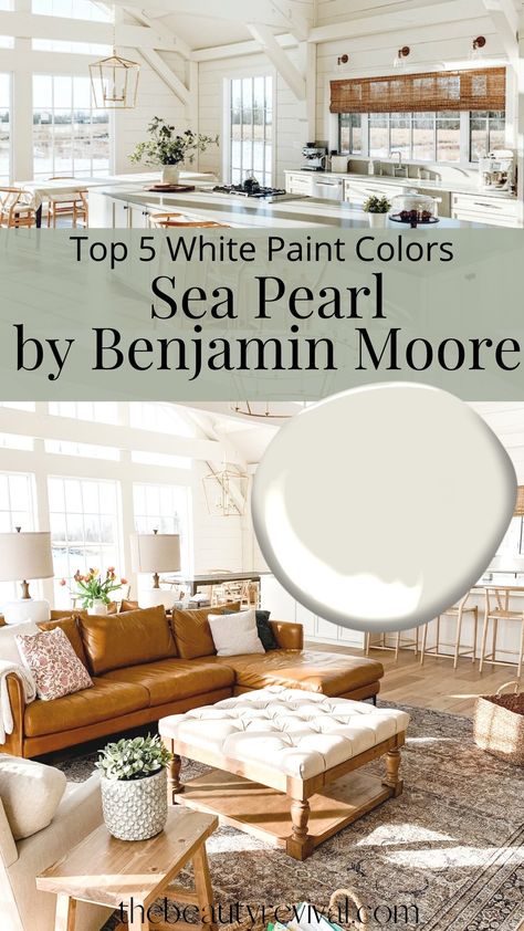 Top 5 White Paint Colors - The Beauty Revival White Living Room Paint, Katie White, White Paint Color, Open Concept Great Room, Farmhouse Paint Colors, Farmhouse Paint, Favorite Paint Colors, Paint Colors Benjamin Moore, White Paint Colors