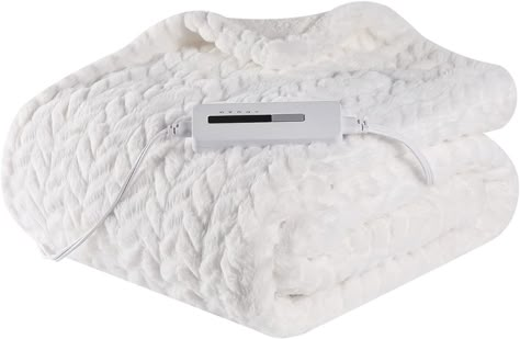 Things For A Bedroom, Heating Blanket, Heated Throw, White Throw Blanket, Electric Blanket, Fuzzy Blanket, Throw Blanket Size, White Heat, Bathroom Redesign