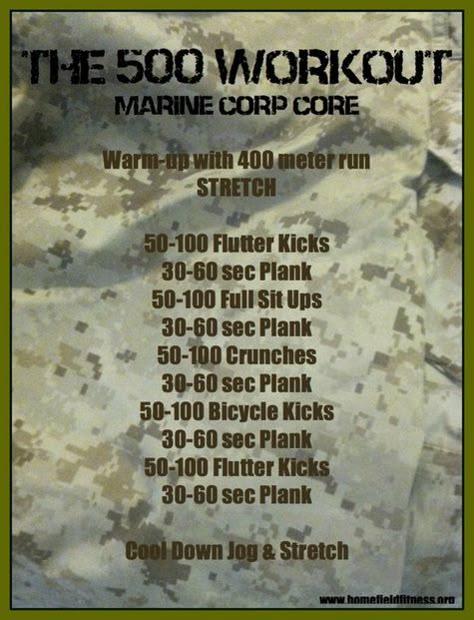 Marine Corps Core Workout via Home Field Fitness Marine Corps Workout, Marine Workout, 10 Min Workout, Army Workout, Marines Corps, Military Workout, Trening Sztuk Walki, Ju Jitsu, Trening Abs