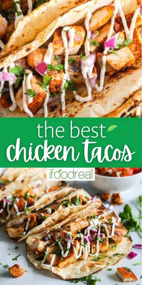 Chicken Taco Topping Ideas, Spicy Chicken Street Tacos, The Best Chicken Tacos Ever, Rubios Chicken Tacos, Chicken Taco Filling Recipe, Grilled Chicken Strip Dinner Ideas, Chicken Tacos With Coleslaw, Chicken Tacos Grilled, Grilled Taco Chicken