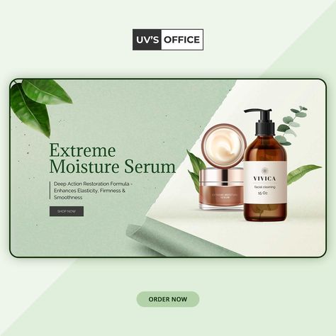 Cosmetic Product Banner Design Banners For Website, Beauty Product Banner Design, Cosmetic Website Banner, Skin Care Banner Design, Product Banner Design Inspiration, Website Banners Design, Web Banner Design Ads, Cosmetics Banner Design, Brand Banner Design