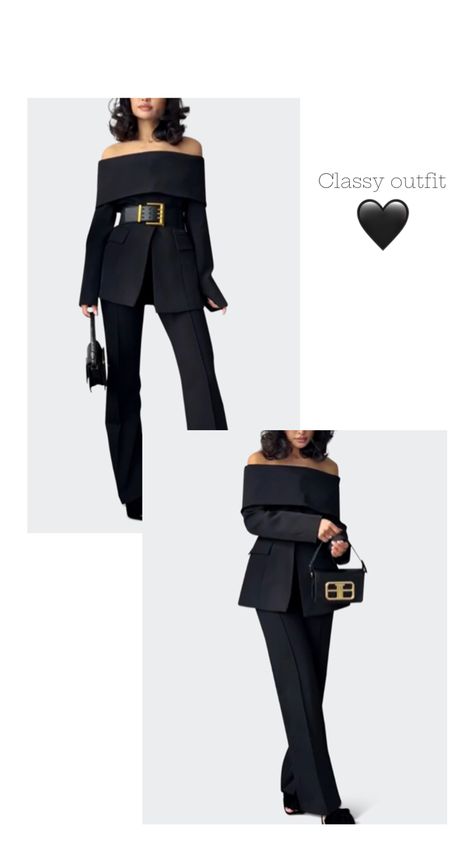 Classy outfit from Sierra Darien https://sierradarien.com/products/cut-out-shoulder-jacket-black Classy Outfits, Cut Out, Dress Up, Outfit Ideas, Black