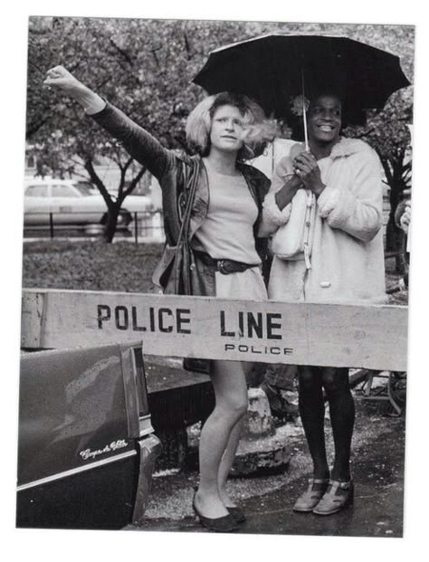 Marsha P. Johnson with her friend and fellow activist Sylvia Rivera outside City Hall in New York at a rally for gay rights around April 1973. Sylvia Rivera, Marsha P Johnson, Vintage Queer, Queer History, P Johnson, Stonewall Riots, Lgbt History, Gay History, Gender Nonconforming