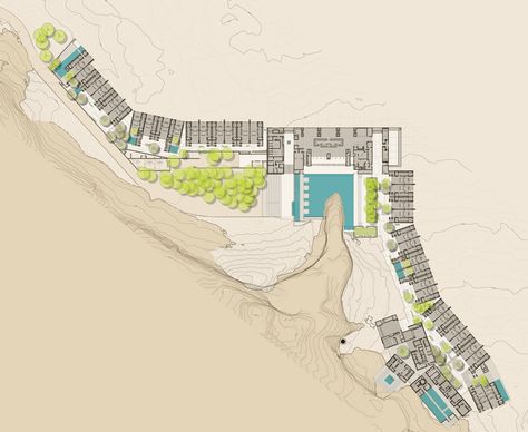 Masterplan Rendering, Hotel Site Plan, Carthage Land, Eco Resort Architecture, Architecture Natural Light, Resort Master Plan, Contextual Architecture, Amangiri Resort, Resort Design Plan