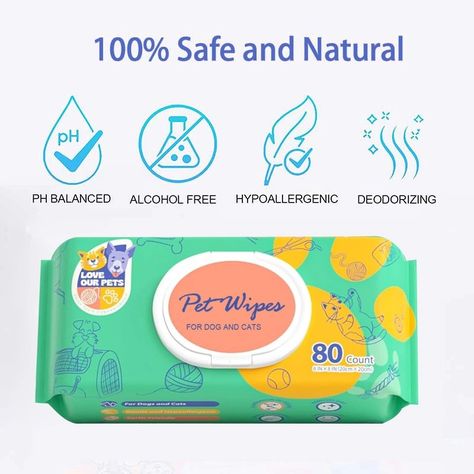 Dog Cleaning Wipes | Deodorizing Cat Bath Wipes-Sywipe Pet Wipes Packaging, Pet Wipes, Plastic Canisters, Cat Bath, Dog Cleaning, Pet Cleaning, Deodorizing, Wet Wipes, Healthy Pets