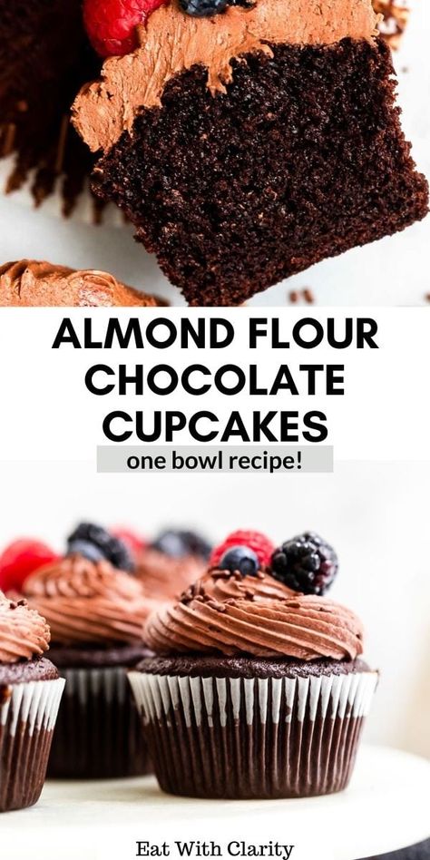 Almond Flour Cupcakes, Almond Flour Desserts, Dairy Free Buttercream, Paleo Cupcakes, Gluten Free Chocolate Cupcakes, Almond Flour Cakes, Postre Keto, Gluten Free Cupcakes, Almond Flour Recipes